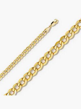 14k Solid Gold Cuban Link Bracelet 4.8mm 7.5 Inch By Tehrani Jewelry